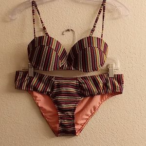 NEW ROXY SWIM Beachy Cruise Party Size L Multi Colors